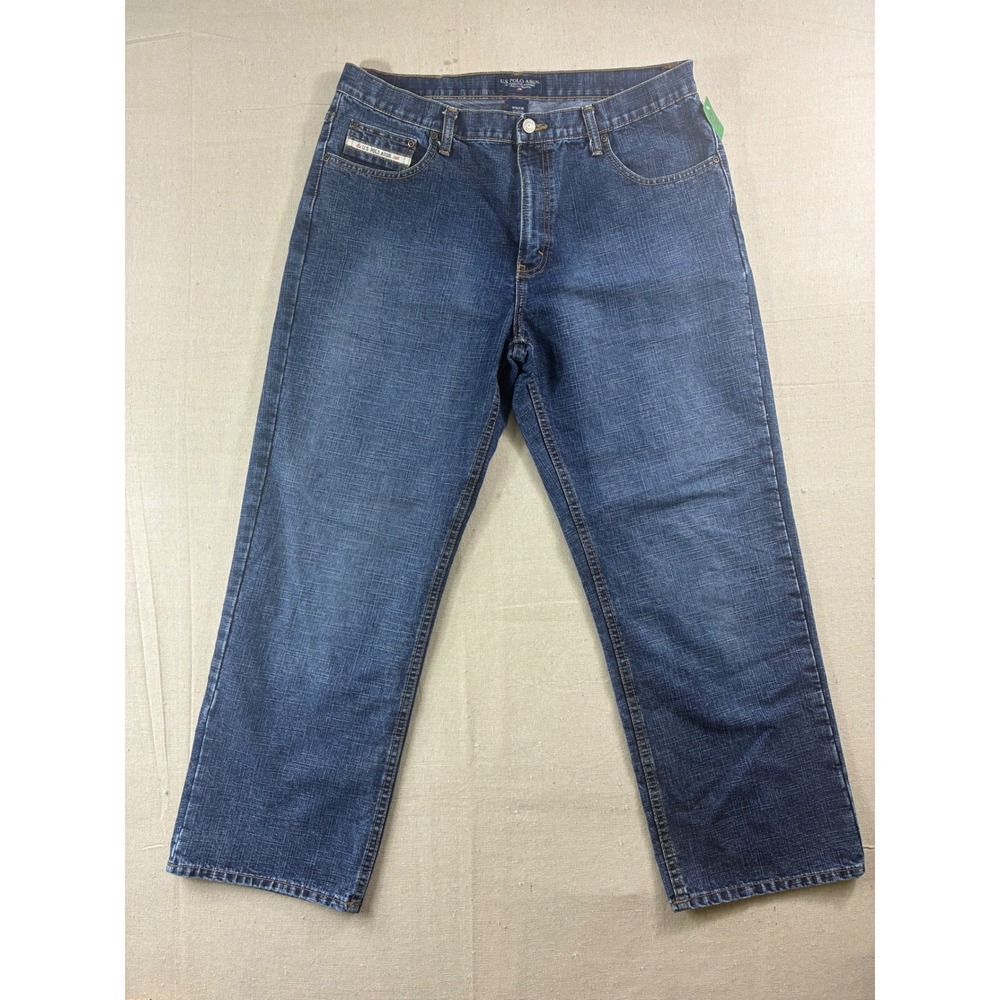 US Polo Assn Mens Jeans W36 L30 Med Wash Carpenter‎ Straight Leg Cotton